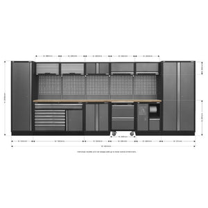 Sealey Superline PRO 4.9M Storage System - Pressed Wood Worktop (APMSSTACK15W)