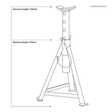 Load image into Gallery viewer, Sealey Axle Stands (Pair) 2.5 Tonne Capacity per Stand Medium Height
