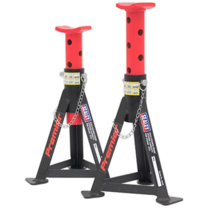 Sealey Trolley Jack 3 Tonne & Axle Stands (Pair) 3 Tonne per Stand Combo - Red
