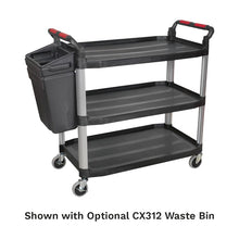 Load image into Gallery viewer, Sealey Workshop Trolley 3-Level Composite - 3 Wall - 1140 x 513 x 960mm
