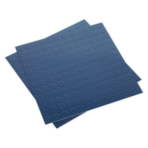 Sealey Vinyl Floor Tile, Peel & Stick Backing - Blue Coin - Pack of 16