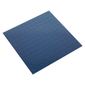 Sealey Vinyl Floor Tile, Peel & Stick Backing - Blue Coin - Pack of 16