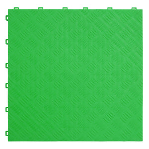 Sealey Polypropylene Floor Tile - Green Treadplate 400 x 400mm - Pack of 9