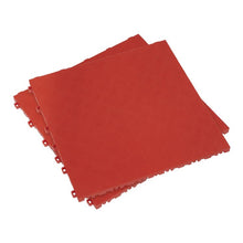 Load image into Gallery viewer, Sealey Polypropylene Floor Tile 400 x 400mm - Red Treadplate - Pack of 9
