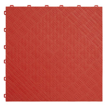 Load image into Gallery viewer, Sealey Polypropylene Floor Tile 400 x 400mm - Red Treadplate - Pack of 9
