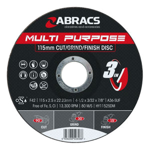 Abracs Hybrid "3in1" Multi Disc 115 x 2.5 x 22mm DPC Metal