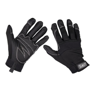 Sealey Mechanics Gloves Light Palm Tactouch Large