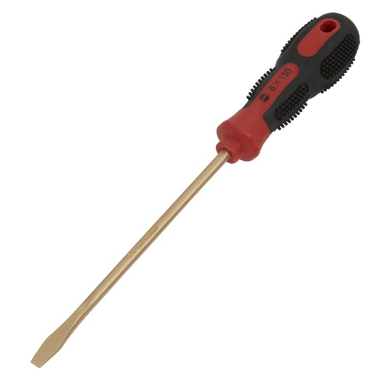 Sealey Screwdriver Slotted 6 x 150mm - Non-Sparking (Premier)