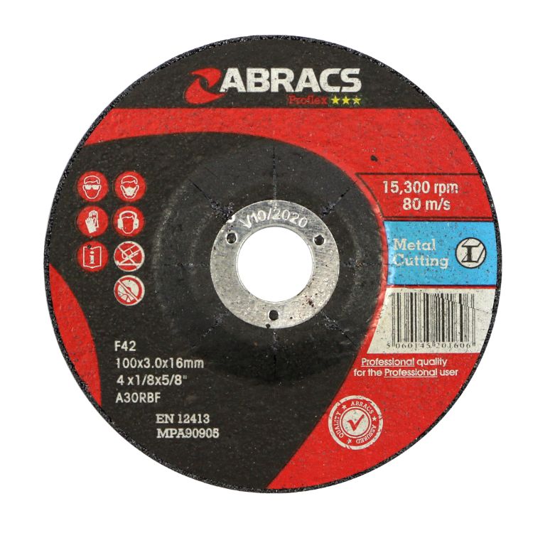 Abracs Proflex Cutting Disc 100mm x 3mm x 16mm DPC Metal