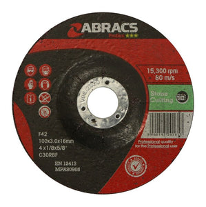Abracs Proflex Cutting Disc 100mm x 3mm x 16mm DPC Stone