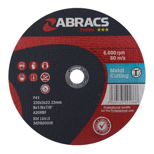Abracs Proflex Cutting Disc 230mm x 3mm x 22mm Flat Metal