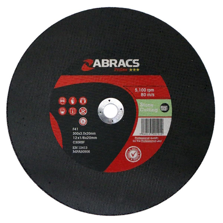 Abracs Proflex Cutting Disc 300mm x 4mm x 20mm Flat Stone