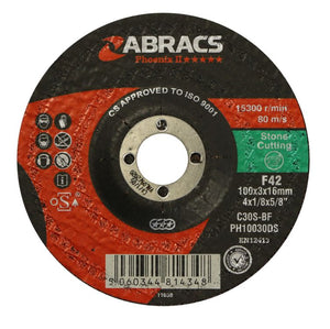 Abracs Phoenix II Cutting Disc 100mm x 3mm x 16mm DPC Stone
