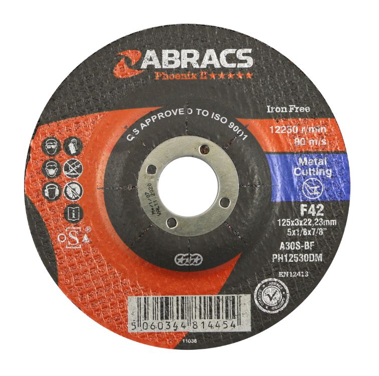 Abracs Phoenix II Cutting Disc 125mm x 3mm x 22mm DPC Metal