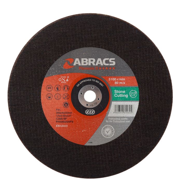 Abracs Phoenix II Cutting Disc 300mm x 4mm x 25mm Flat Stone