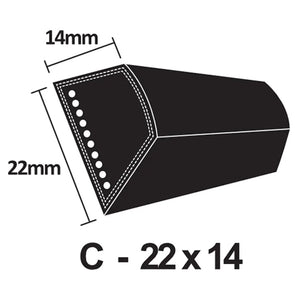 PIX X'Set Classical Wrapped V-Belt - C Section 22 x 14mm (C150 - C199)