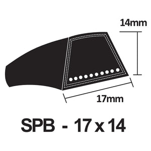 PIX X'Set Wrapped Wedge V-Belt - SPB Section 17 x 14mm (SPB2800 - SPB3870)