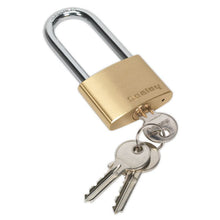 Load image into Gallery viewer, Sealey Brass Body Padlock 50mm - Long Shackle
