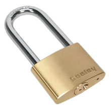 Load image into Gallery viewer, Sealey Brass Body Padlock 50mm - Long Shackle
