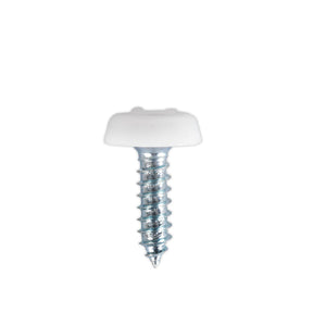 Sealey Numberplate Screw Plastic Enclosed Head 4.8 x 18mm White - Pack of 50