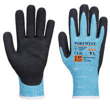Load image into Gallery viewer, Portwest Claymore AHR Cut Glove Blue/Black A667
