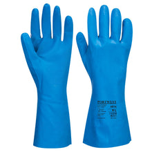 Load image into Gallery viewer, Portwest Food Approved Nitrile Gauntlet Blue A814
