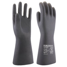 Load image into Gallery viewer, Portwest Neoprene Chemical Gauntlet Black A820
