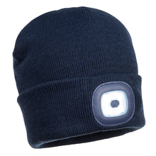 Load image into Gallery viewer, Portwest Rechargeable Twin LED Beanie B028
