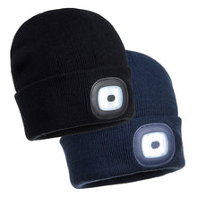 Load image into Gallery viewer, Portwest Rechargeable Twin LED Beanie B028
