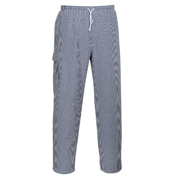 Portwest Chester Chefs Trousers Blue Check C078