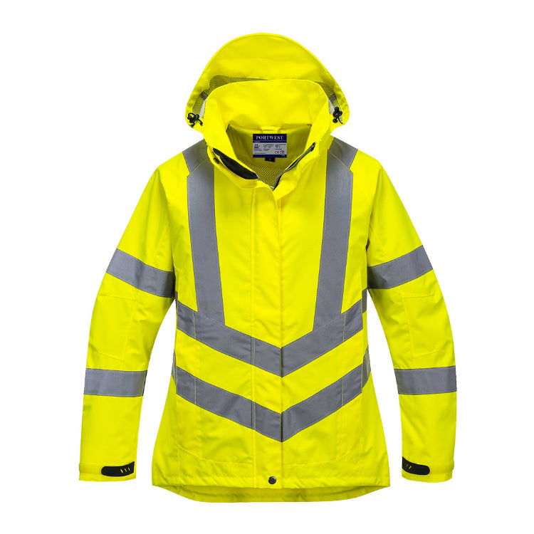 Portwest Hi-Vis Women's Breathable Rain Jacket Yellow LW70