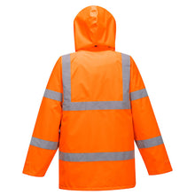 Load image into Gallery viewer, Portwest Hi-Vis Breathable Interactive Rain Traffic Jacket Orange RT63
