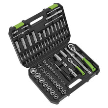 Load image into Gallery viewer, Sealey Topchest &amp; Rollcab Combination 6 Drawer Ball-Bearing Slides - Black/Green &amp; 170pc Tool Kit
