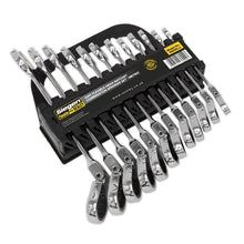 Load image into Gallery viewer, Sealey Flexi-Head Ratchet Combination Spanner Set 12pc Metric (Siegen)

