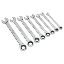 Load image into Gallery viewer, Sealey Combination Ratchet Spanner Set 8pc Imperial (Siegen)
