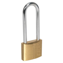 Load image into Gallery viewer, Sealey Brass Body Padlock 40mm - Brass Cylinder, Long Shackle
