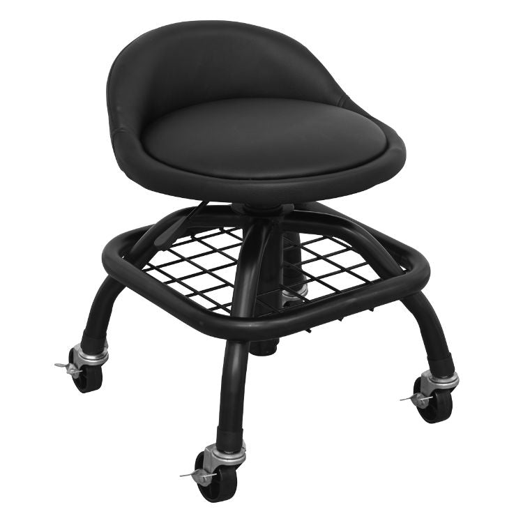 Sealey Creeper Stool Pneumatic, Adjustable Height Swivel Seat & Back Rest (510-650mm)