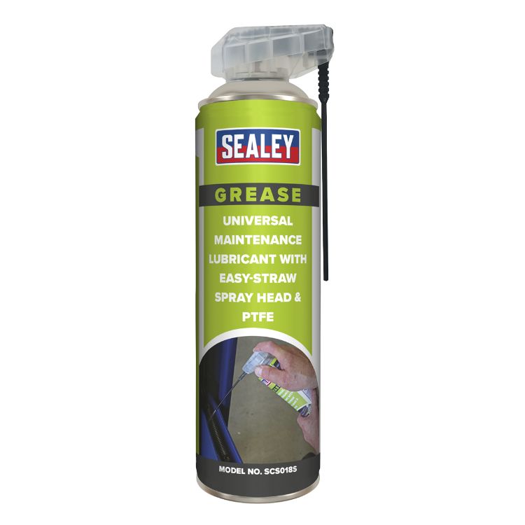 Sealey Universal Maintenance Lubricant, Easy-Straw Spray Head & PTFE 500ml