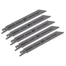 Load image into Gallery viewer, Sealey Reciprocating Saw Blade Wood &amp; Plastics 150mm (6&quot;) 10tpi - Pack of 5
