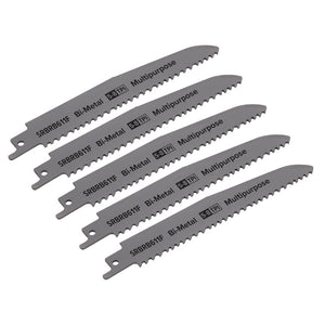 Sealey Reciprocating Saw Blade Multipurpose 150mm (6") 5-8tpi - Pack of 5