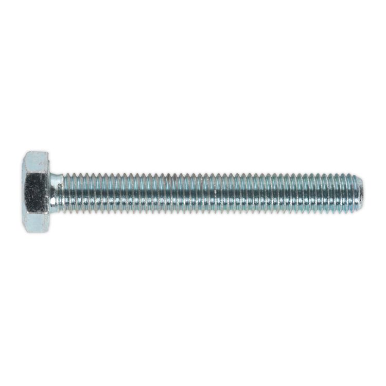 Sealey HT Zinc Setscrew DIN 933 - M10 x 75mm - Grade 8.8 - Pack of 25