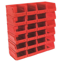 Load image into Gallery viewer, Sealey Plastic Storage Bin 105 x 165 x 85mm Red - Pack of 24
