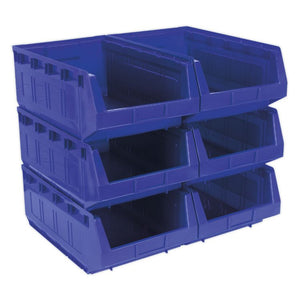 Sealey Plastic Storage Bin 310 x 500 x 190mm Blue - Pack of 6